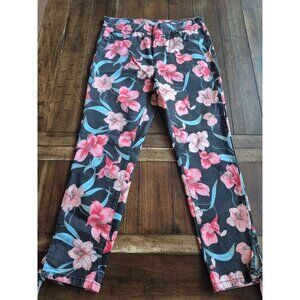Floral Print Skinny Jeans By Tribal Jeans Size 8